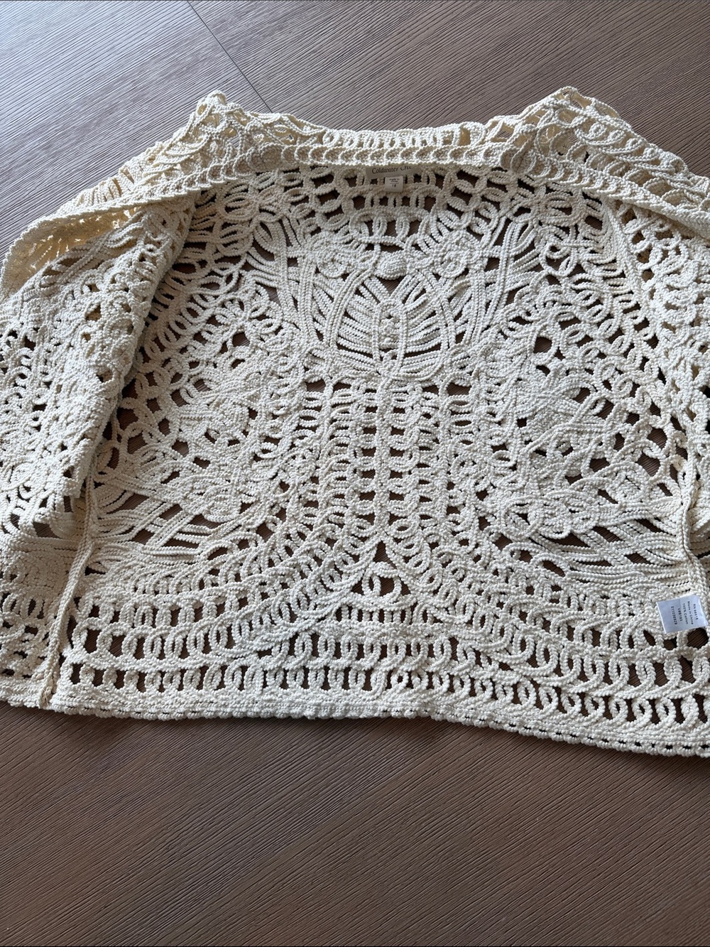 Coldwater Creek Open-Weave Crochet Cardigan - Cream - Picture 12 of 12